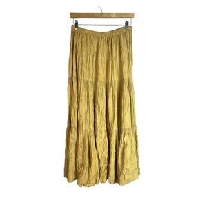 Double D Ranch Wear Women’s Maxi Gold Skirt Fairy Gypsy Western Hippie Sz XS NWT